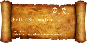 Pritz Kolombina névjegykártya